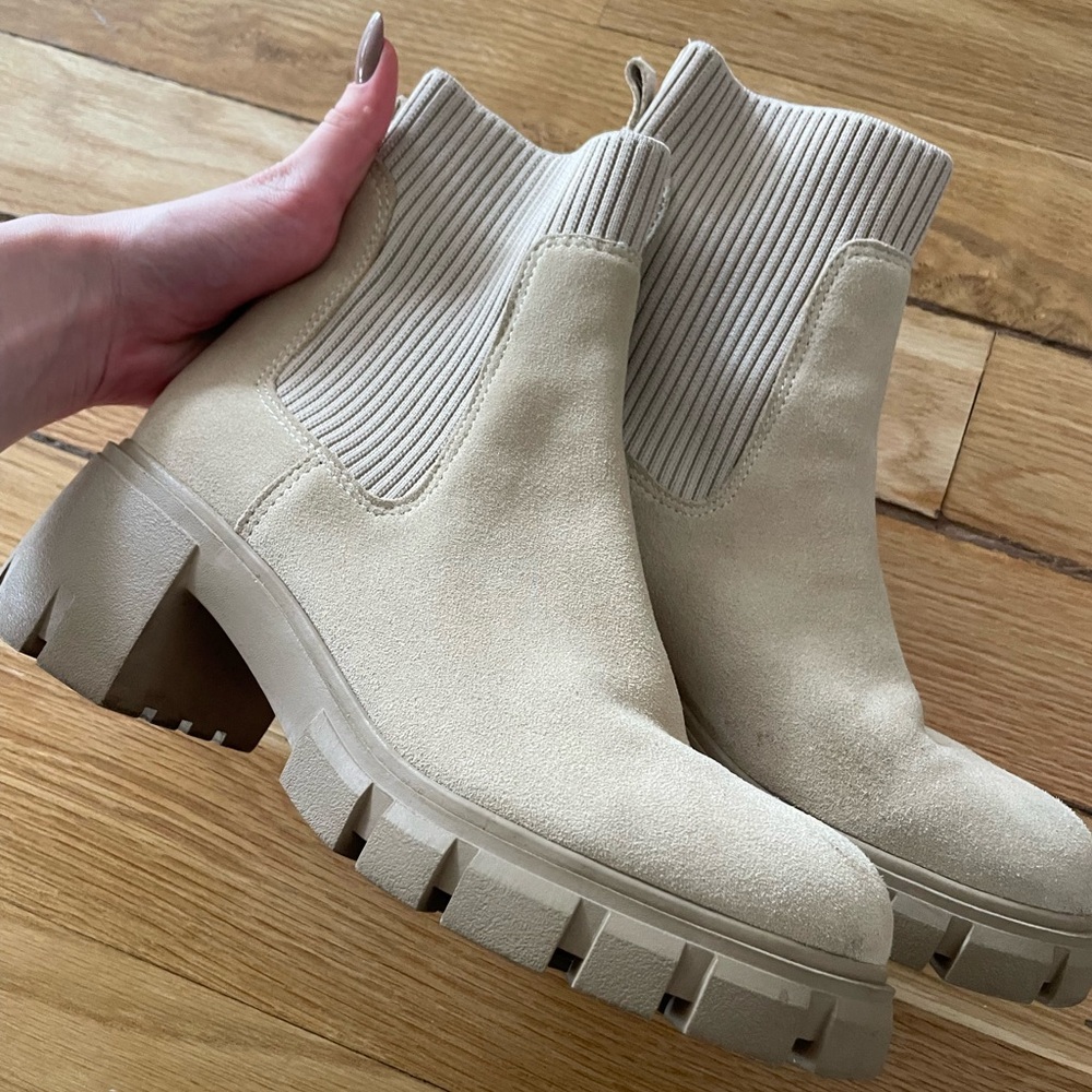 Steve Madden Beige Ankle Booties